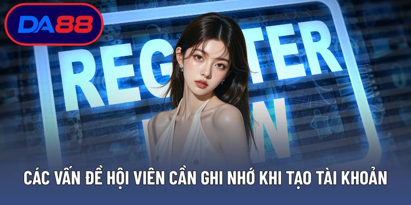 Các vấn đề hội viên cần ghi nhớ khi tạo tài khoản